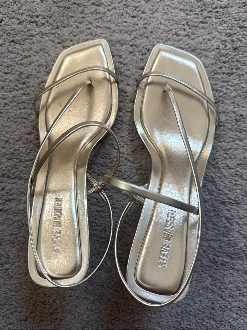 Steve Madden Locke Gold Metallic Strappy Kitten Heels